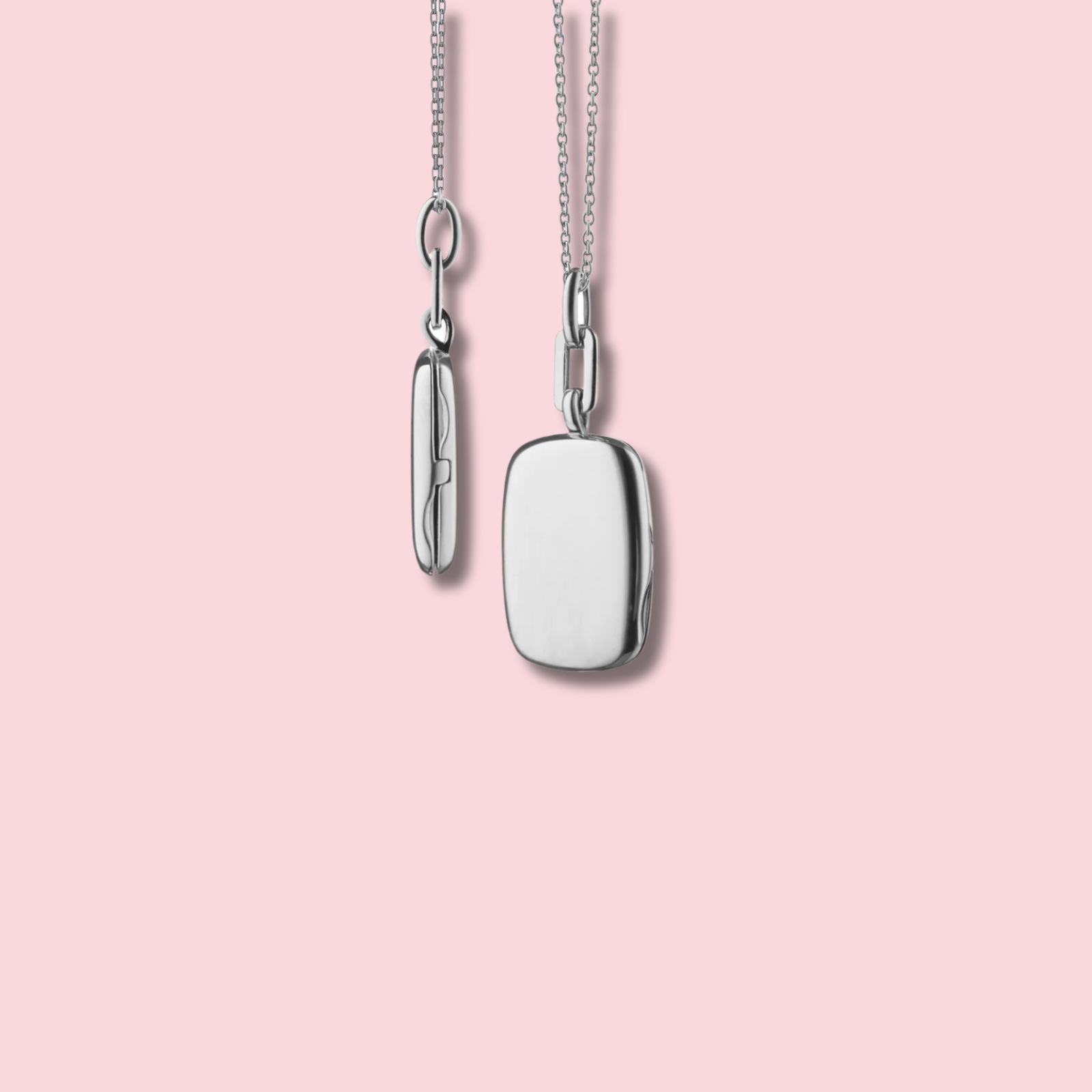 Slim Rectangle "Dee" Sterling Silver Locket Necklace