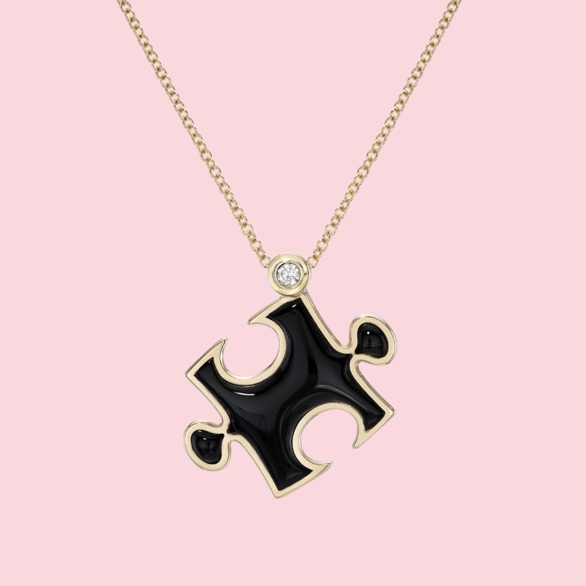 Inlay Impetus Puzzle Pendant in Black Onyx