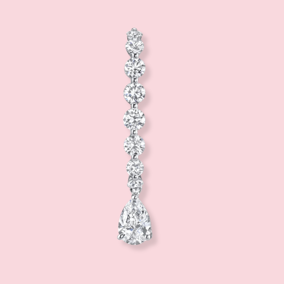 Large Diamond Lobe Cuff With Pear Diamond Drop