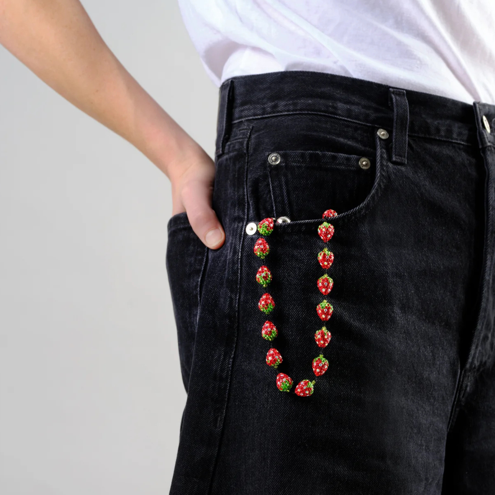 Strawberry Pave Wristlet