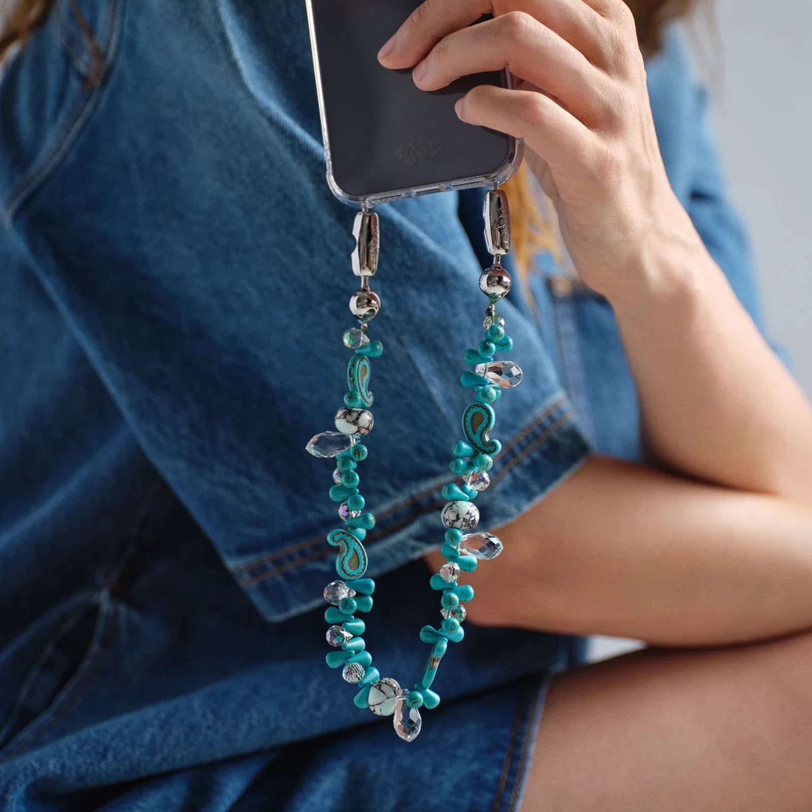 Crystal Paisley Wristlet