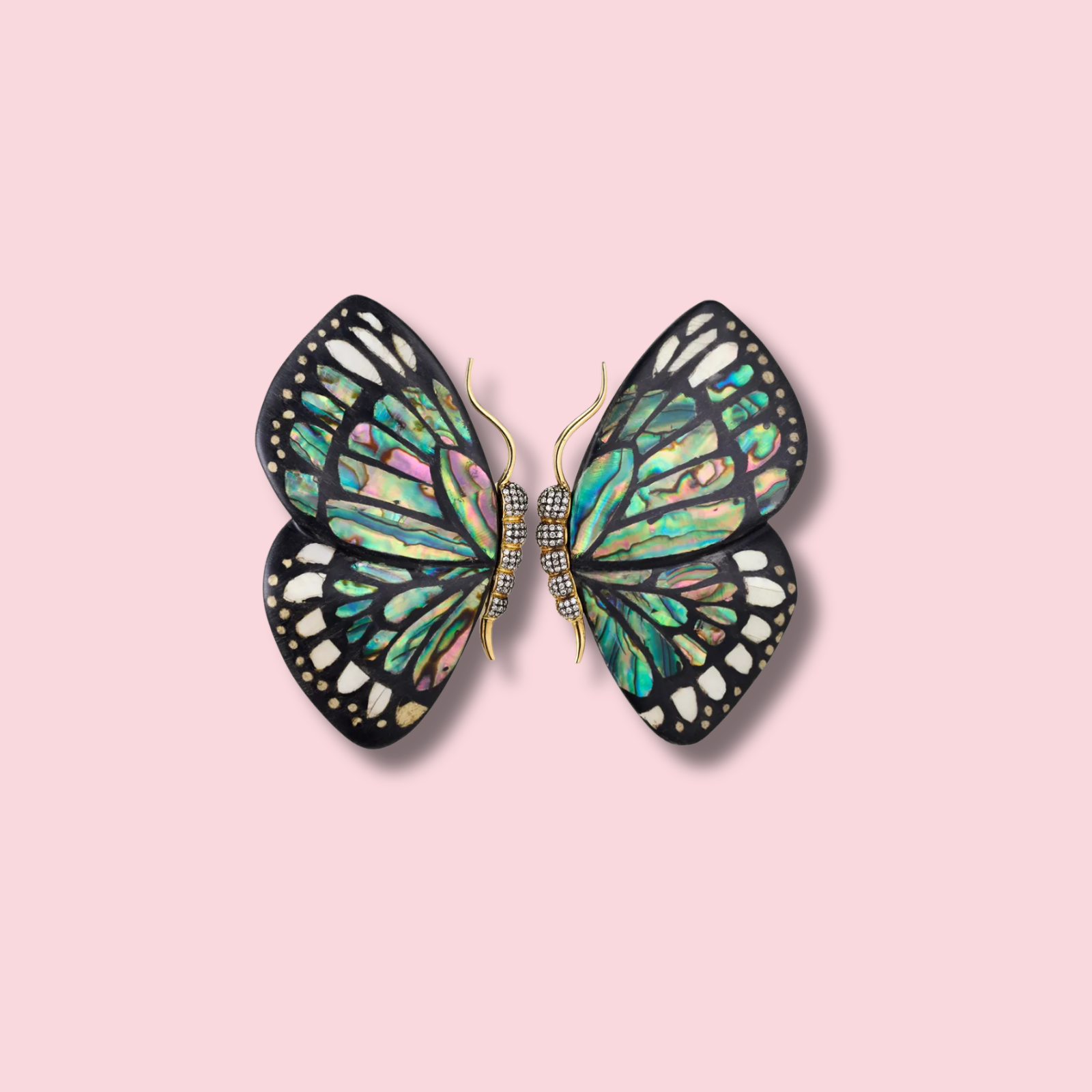 Butterfly Wing Marquetry Earrings