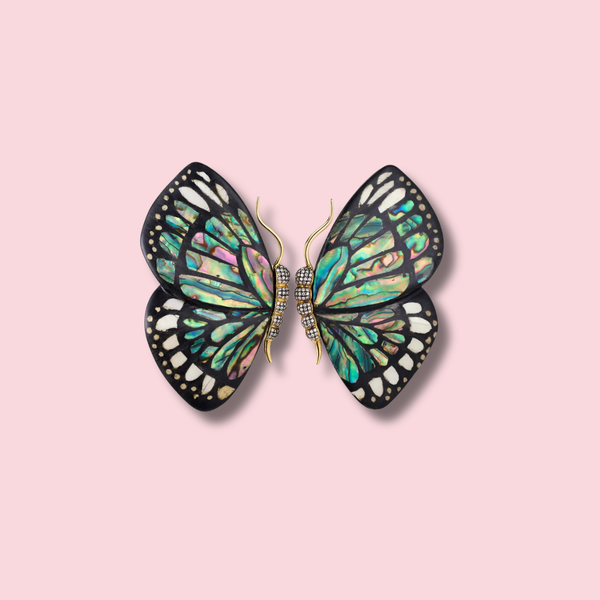 Butterfly Wing Marquetry Earrings