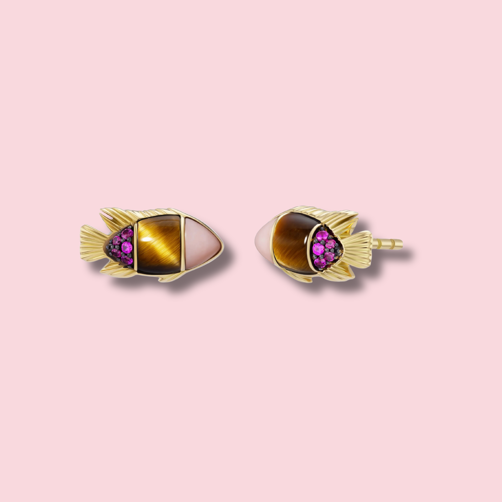 Fish Studs, Tiger's Eye