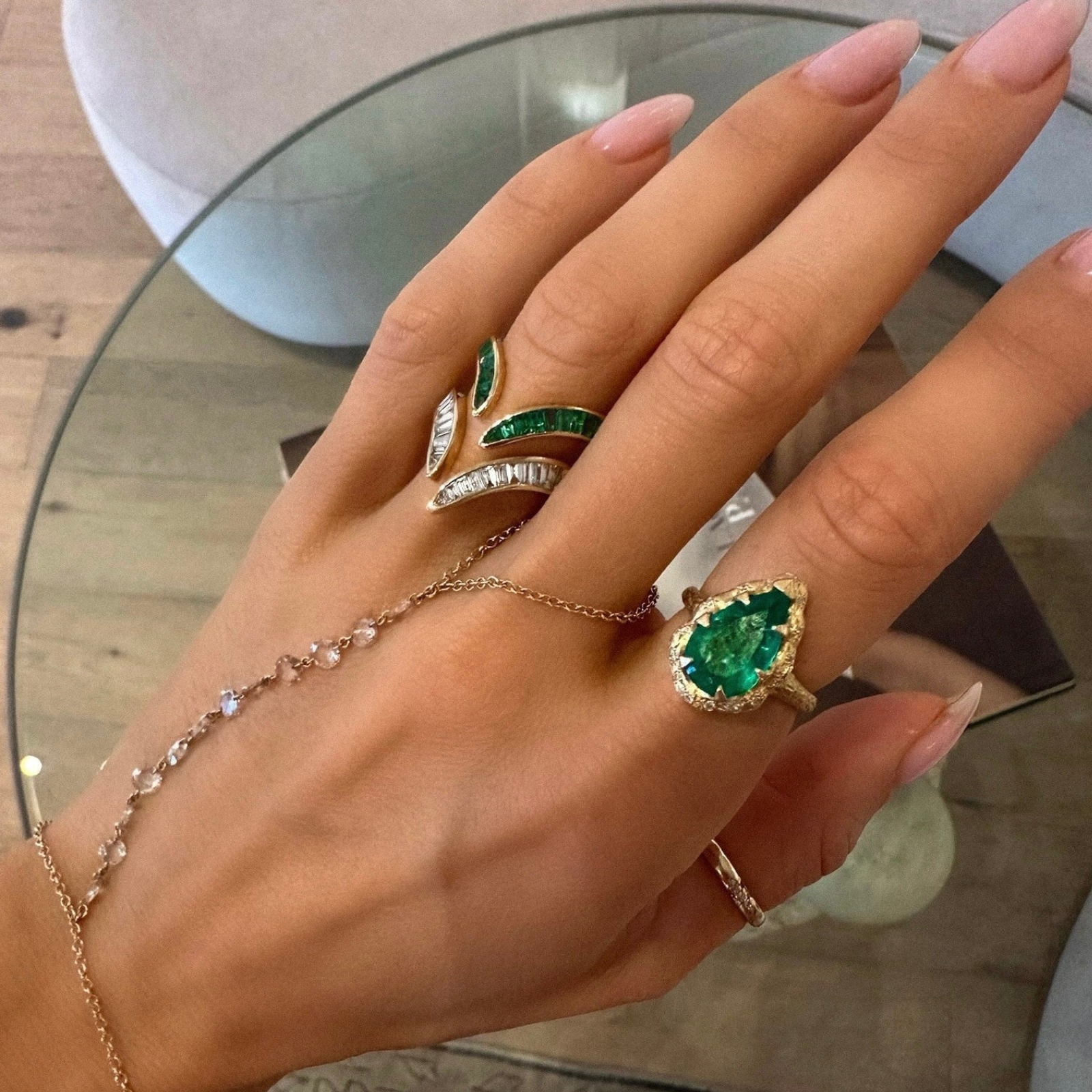 Baguette Diamond Tusk Ring