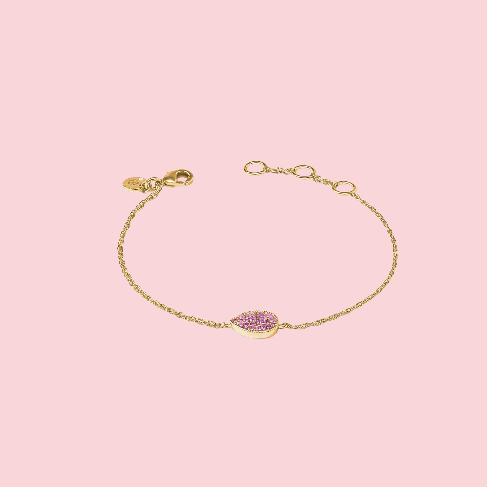 Pavé Teardrop Delicate Bracelet Gold