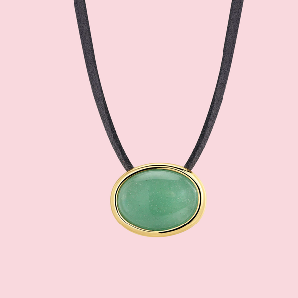 Sunset Stone Cord Necklace- Green