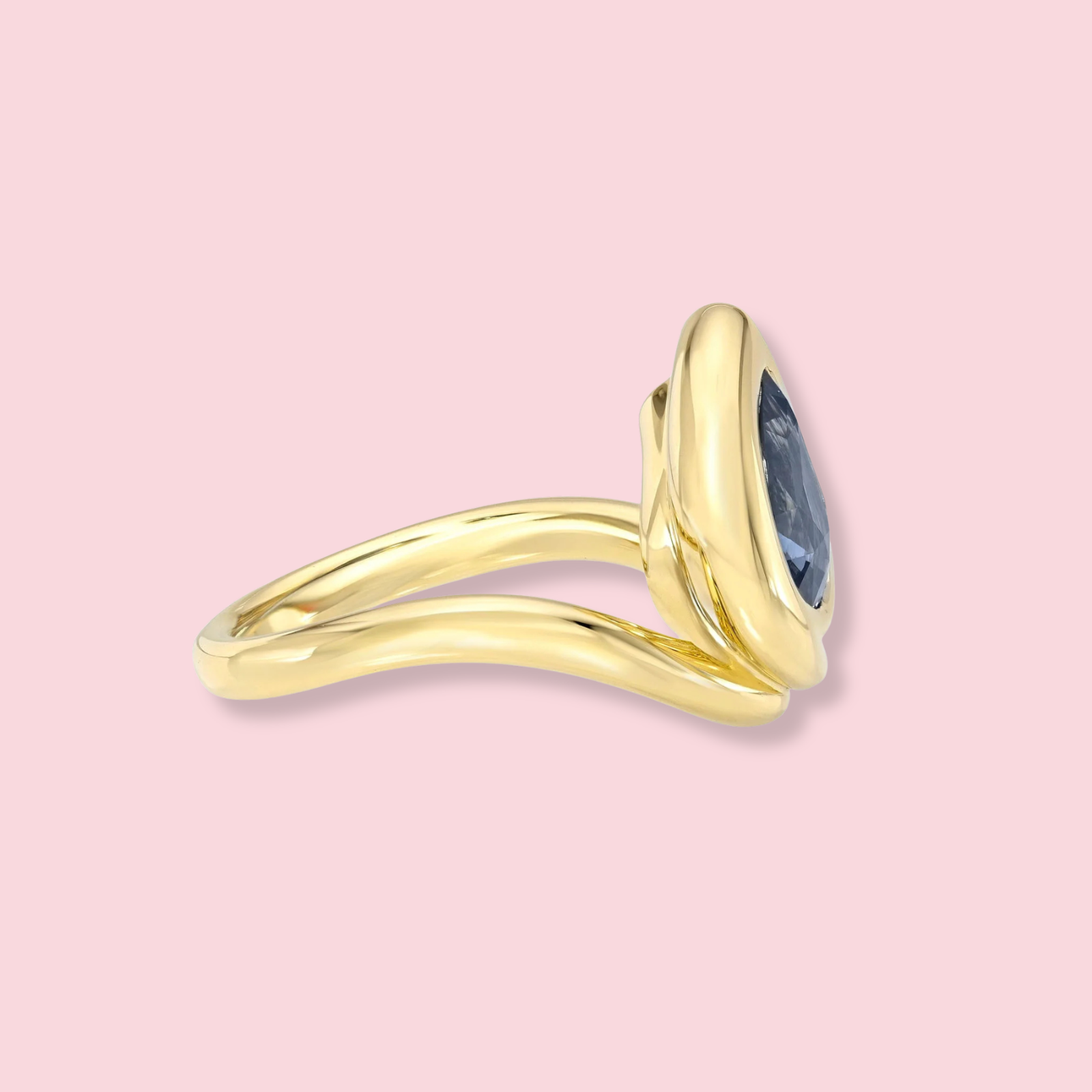 Enigma Water Drop Teal Sapphire Ring