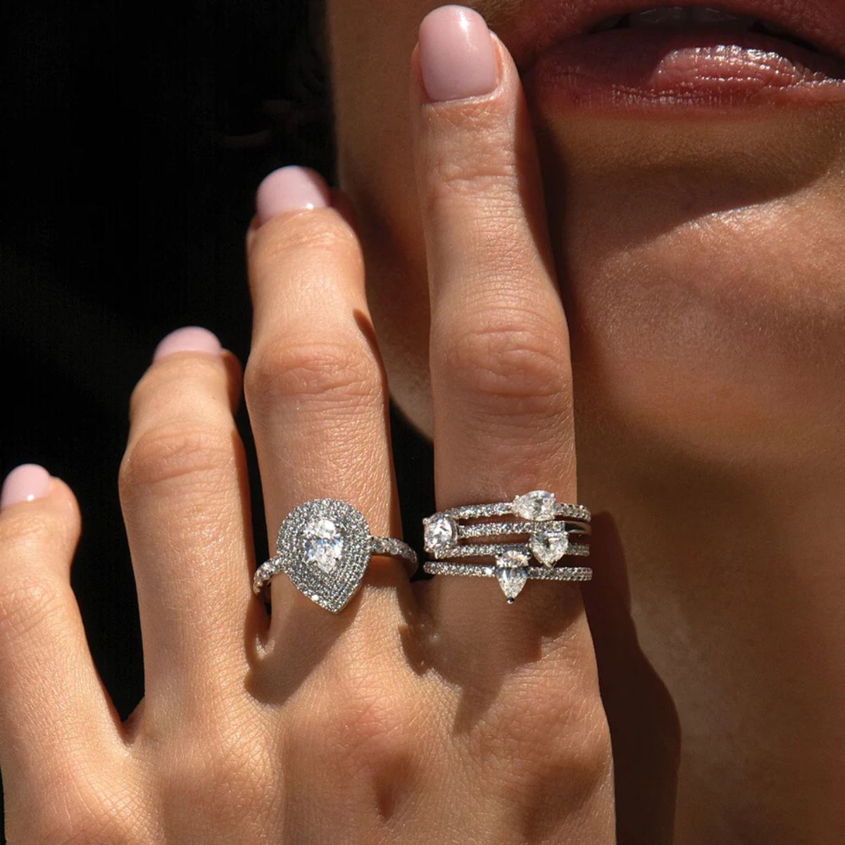 Me/You Pear Diamond Pave Ring