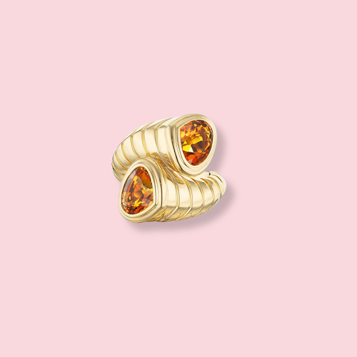 Toi et Moi Ring - Madeira Citrine