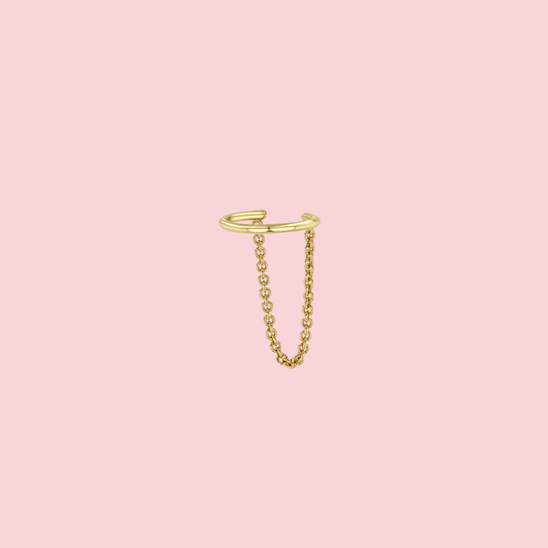 Gold Draped Chain Ear Cuff