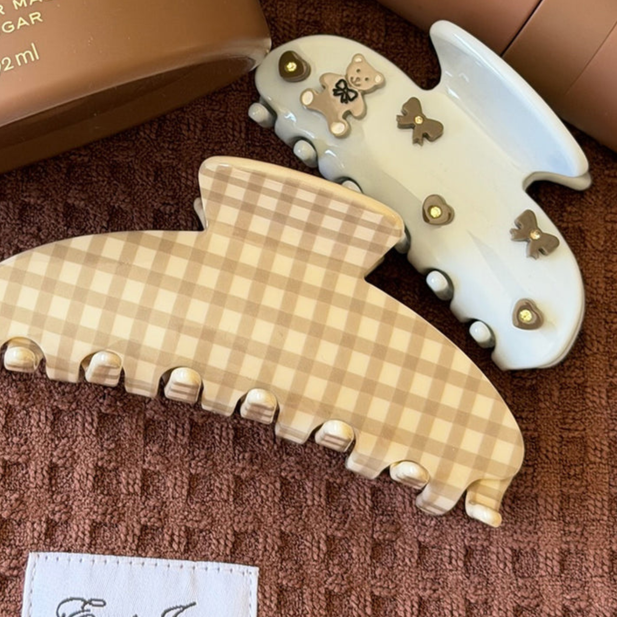 Big Effing Clip in Gingerbread Gingham