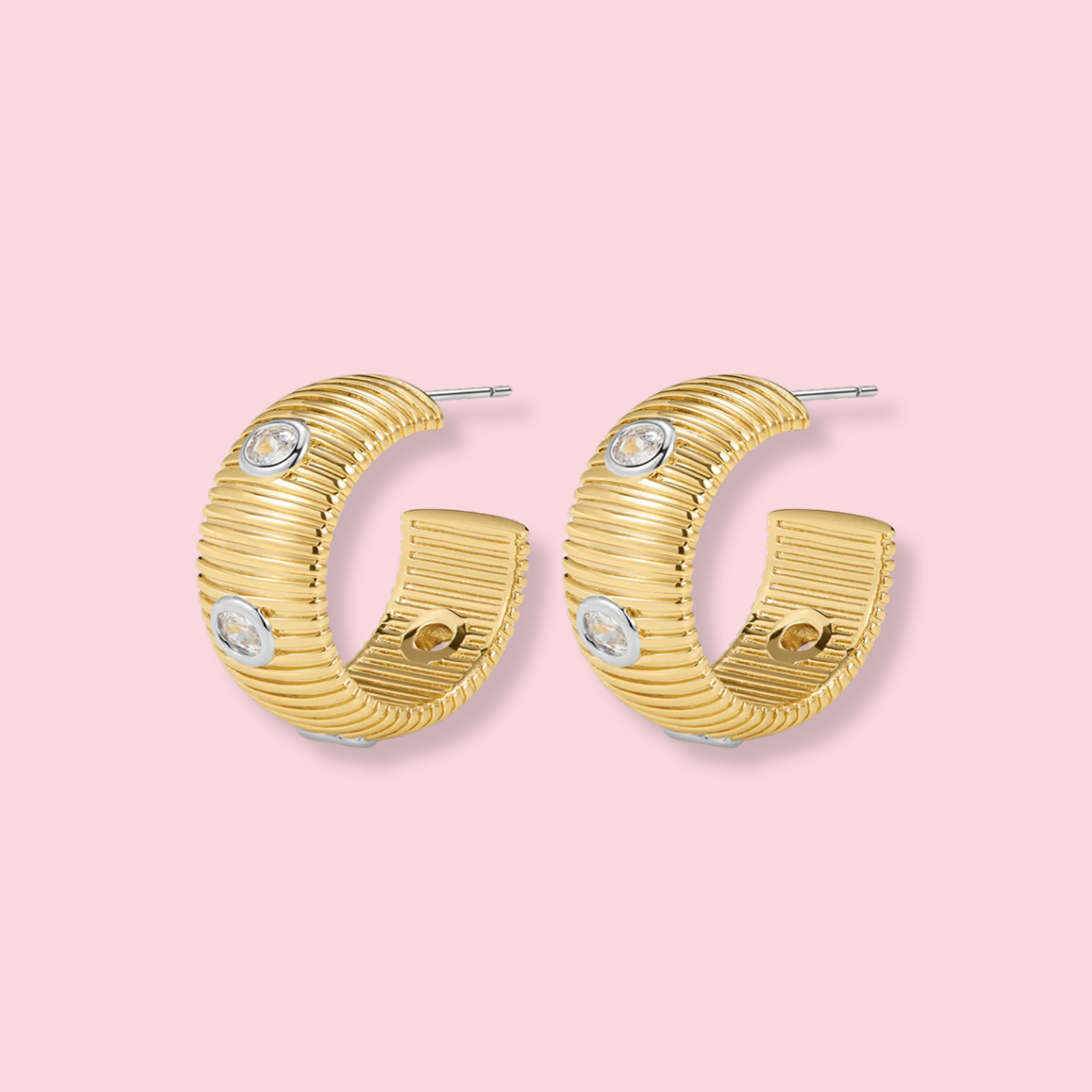 The Pave Georgia Ridged Hoops