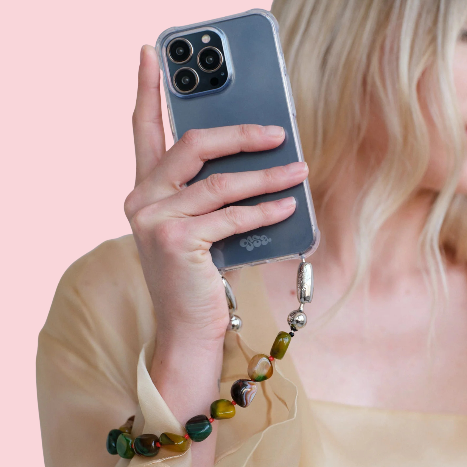 Large Cut Gemstone Wristlet