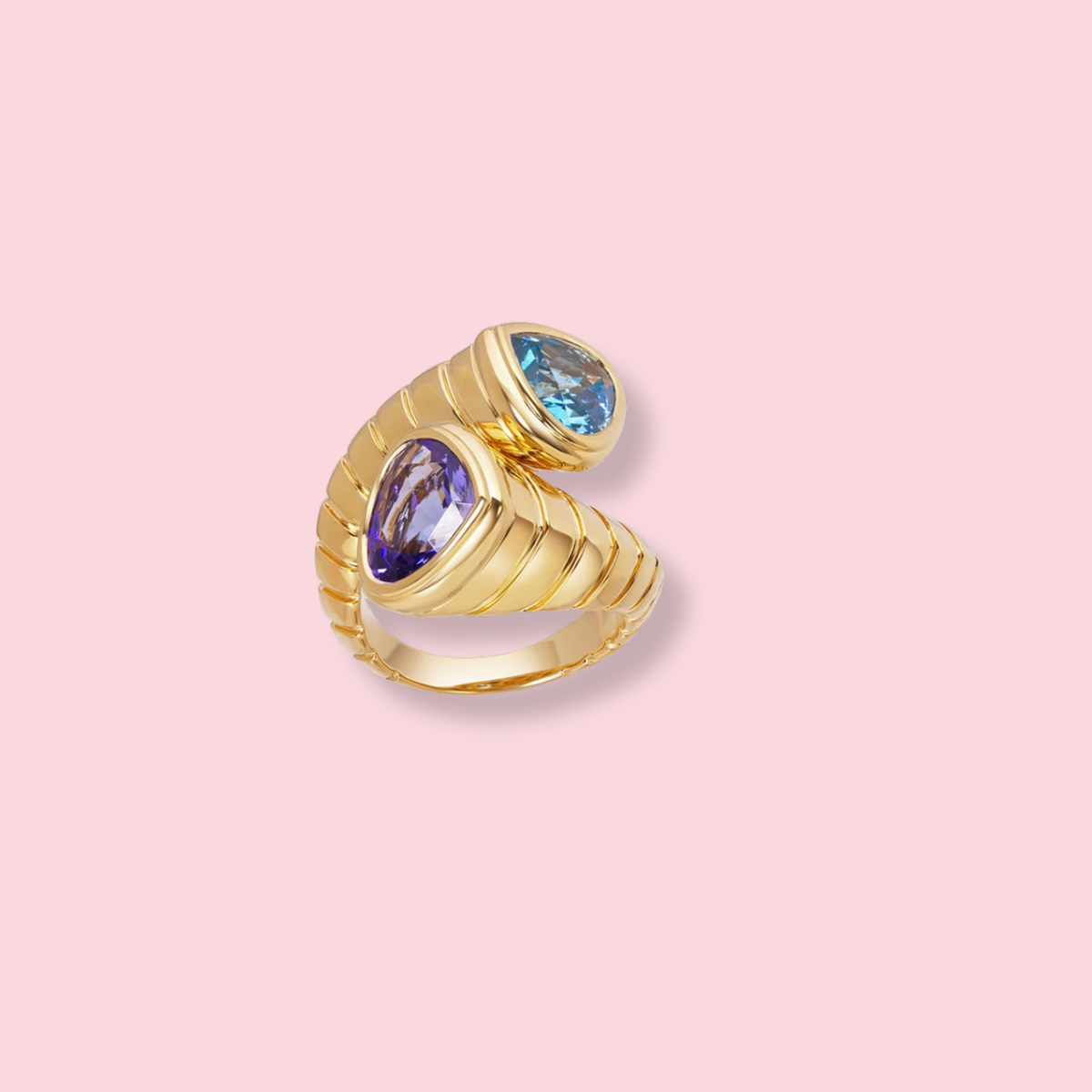 Toi et Moi Ring - Tanzanite & Blue Topaz