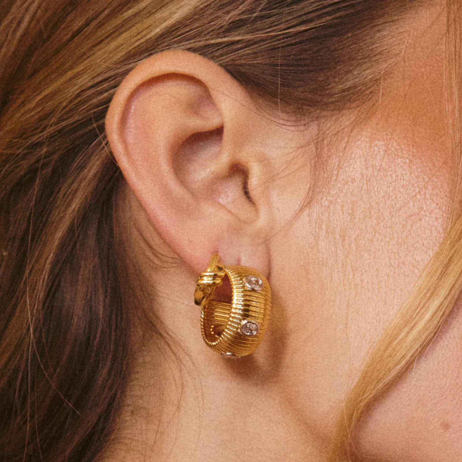 The Pave Georgia Ridged Hoops
