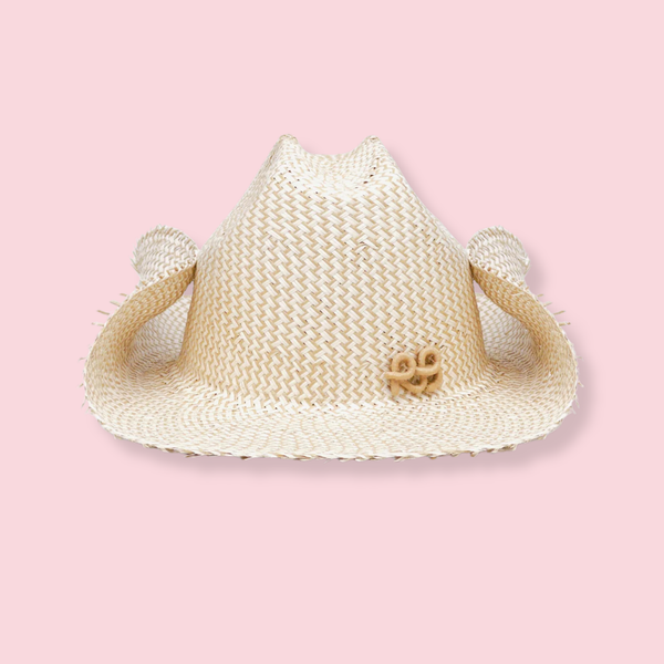 Monogram-embellished Straw Cowboy Hat