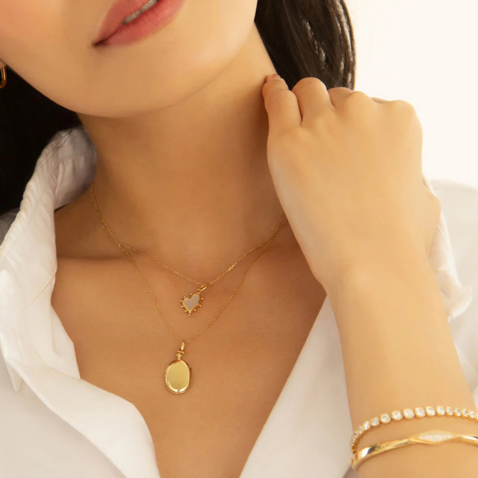 Slim Oval "Eve" Gold Locket Necklace