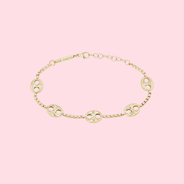 Large Mariner Link Station Small Box Chain Bracelet