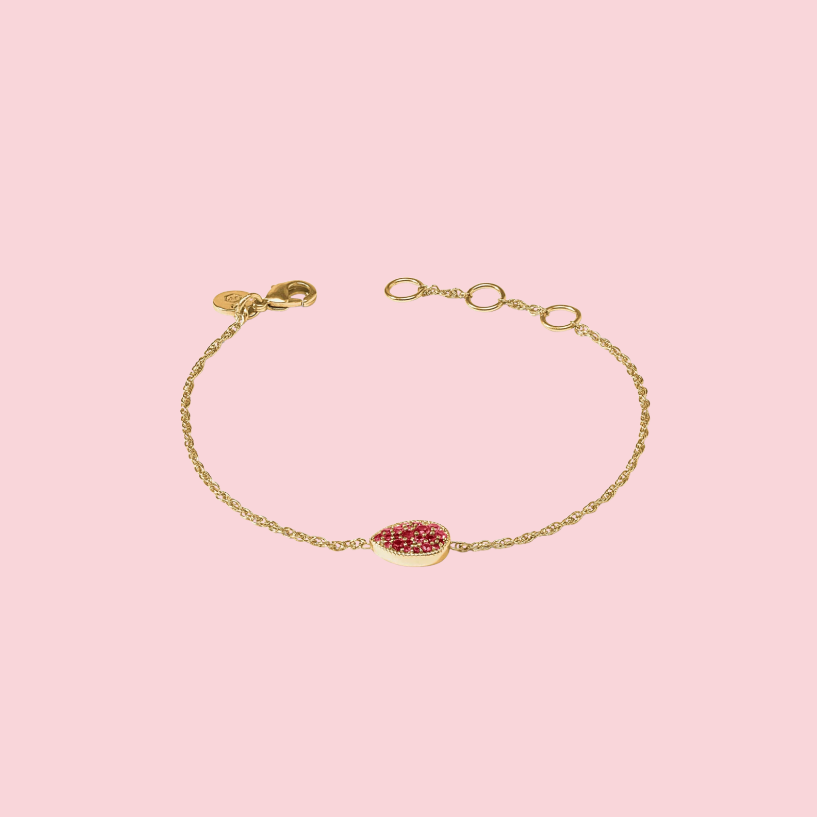 Pavé Teardrop Delicate Bracelet Gold