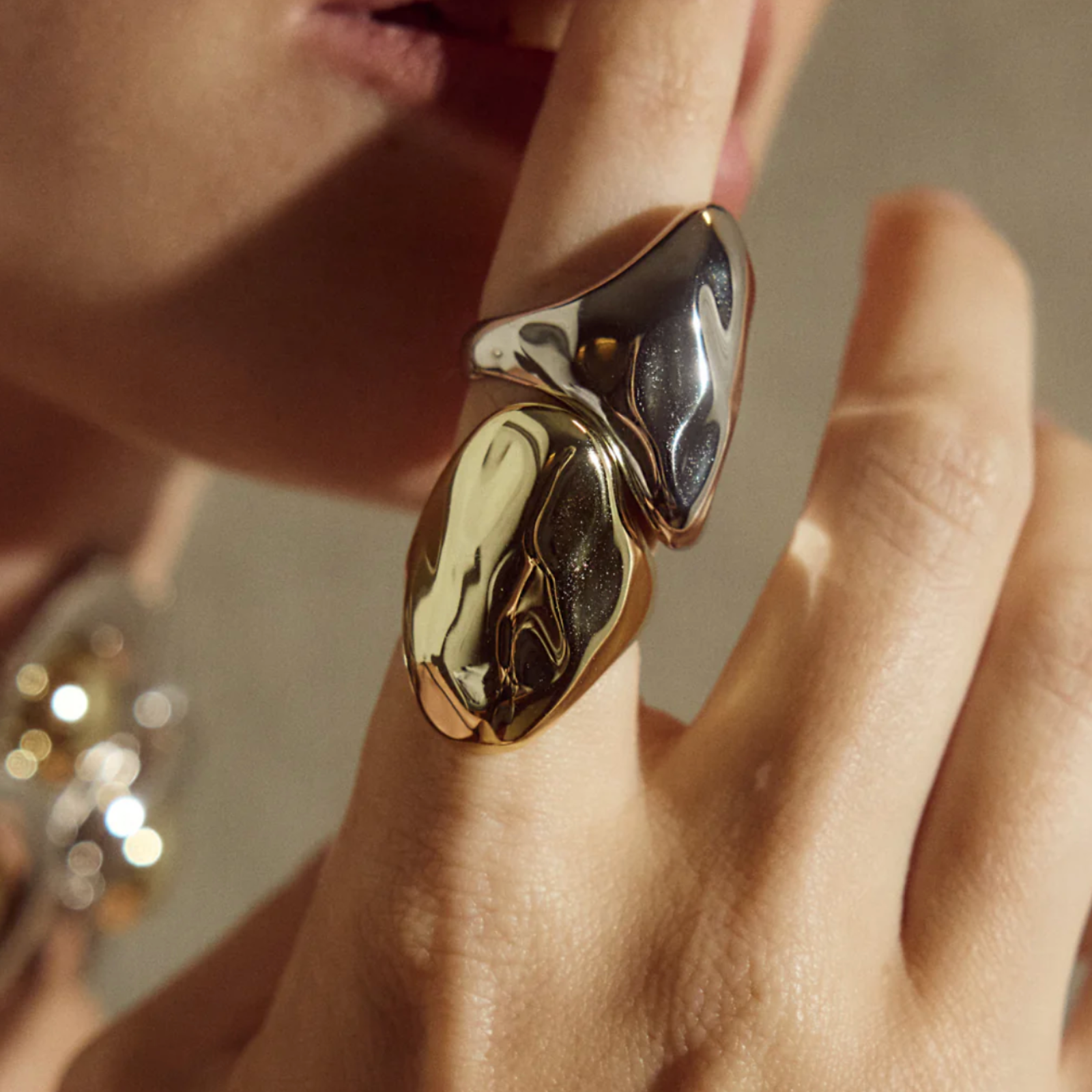 Liquid Metal Statement Ring