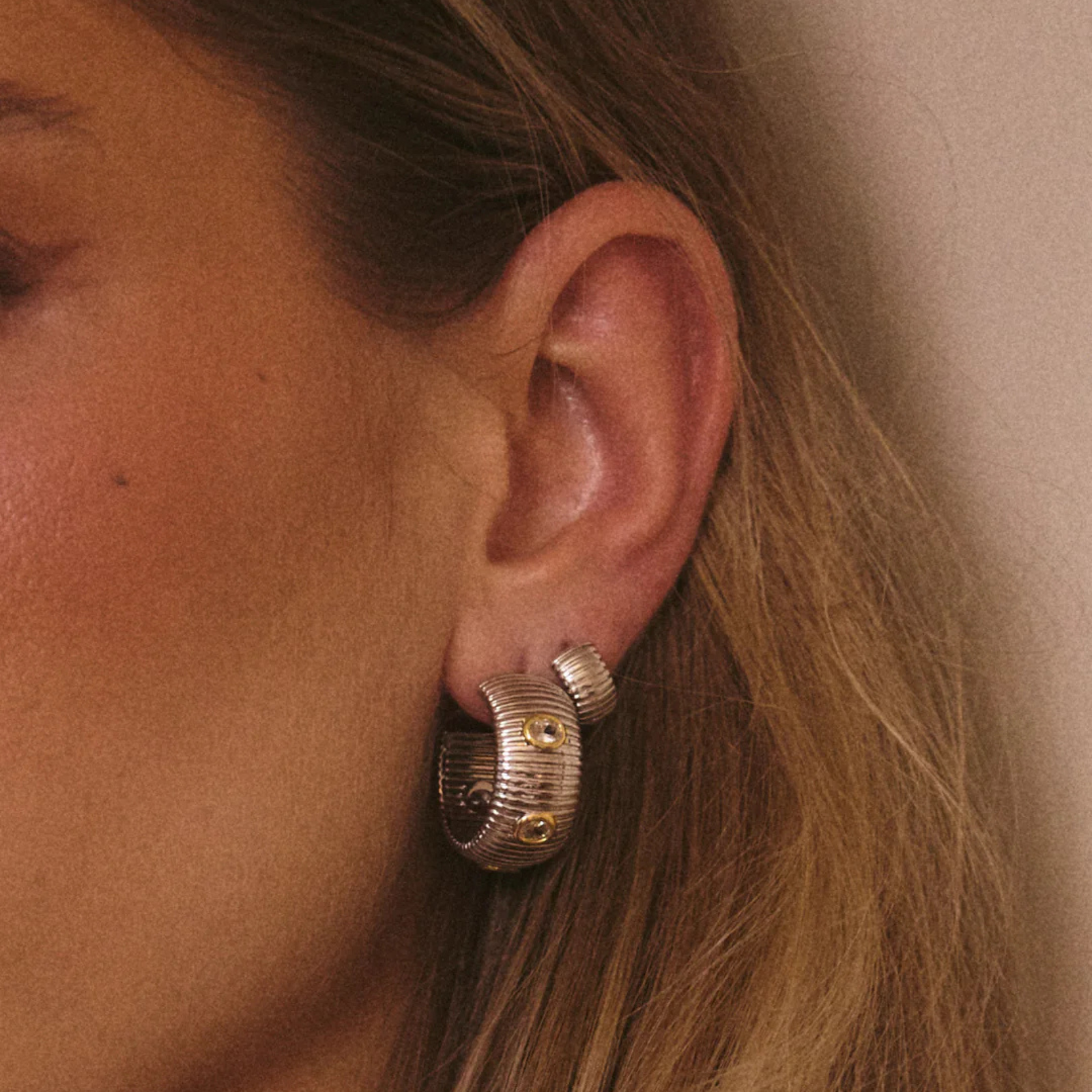 The Pave Georgia Ridged Hoops