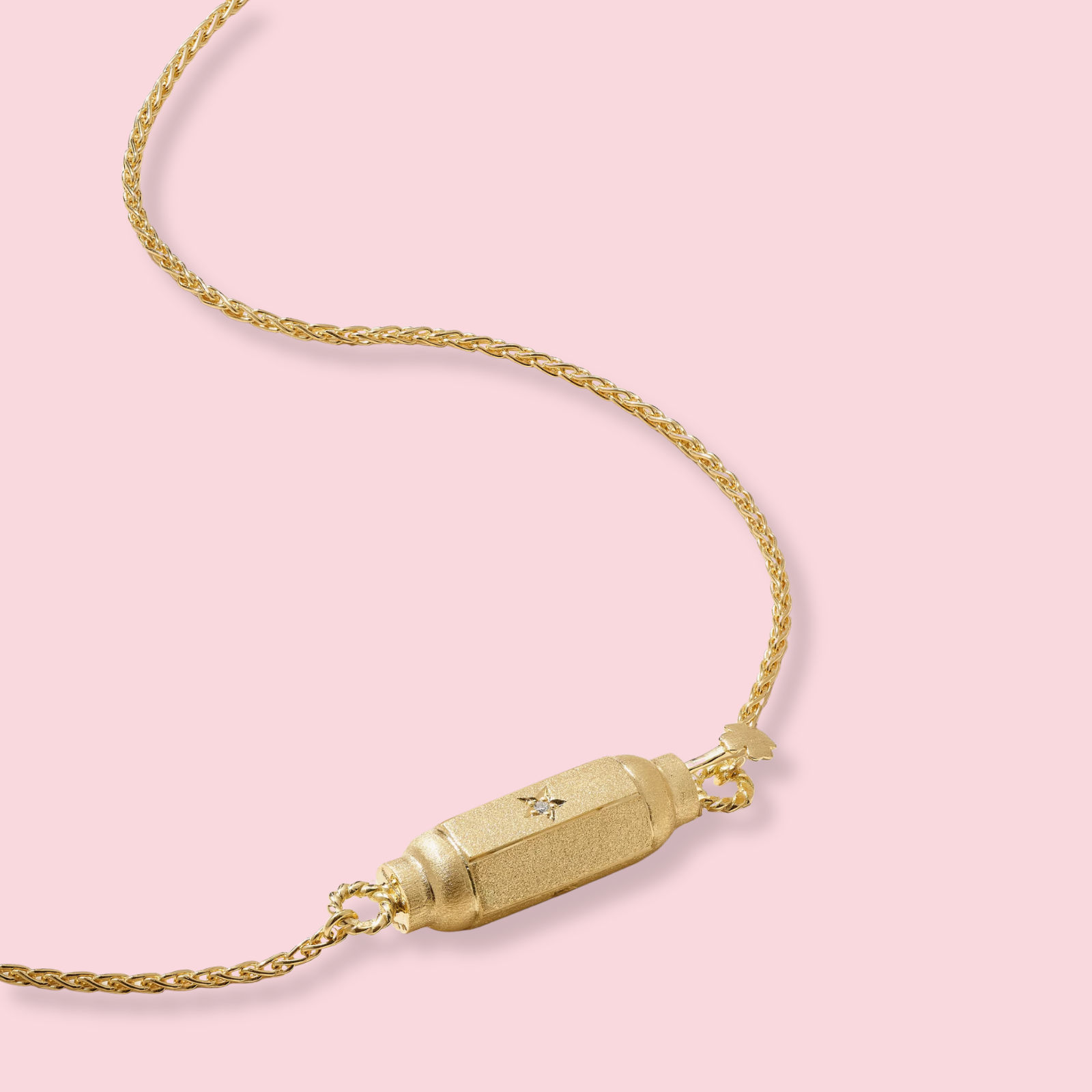 Micro Coco Locket 14-karat gold diamond necklace