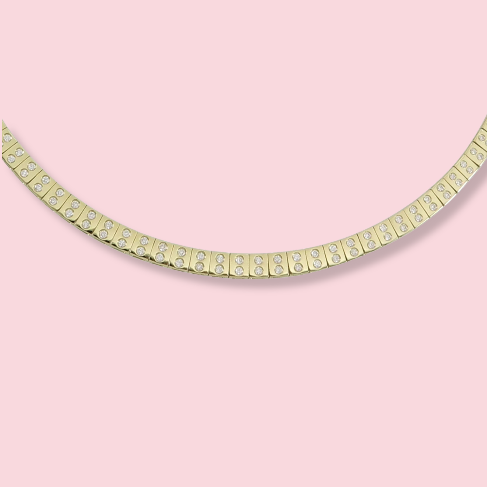 LEGGO Double Diamond Tennis Necklace