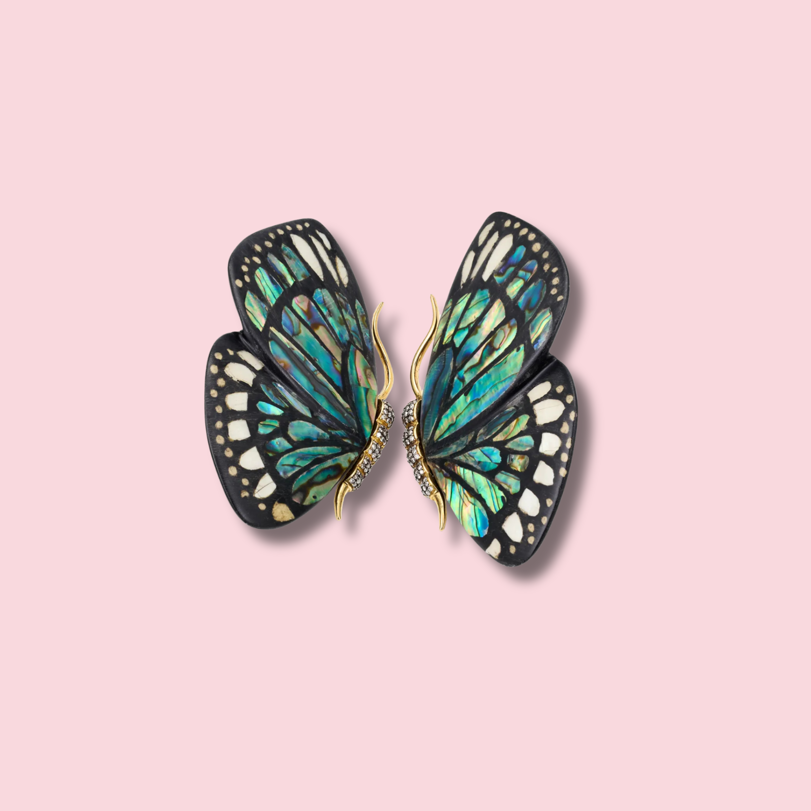 Butterfly Wing Marquetry Earrings