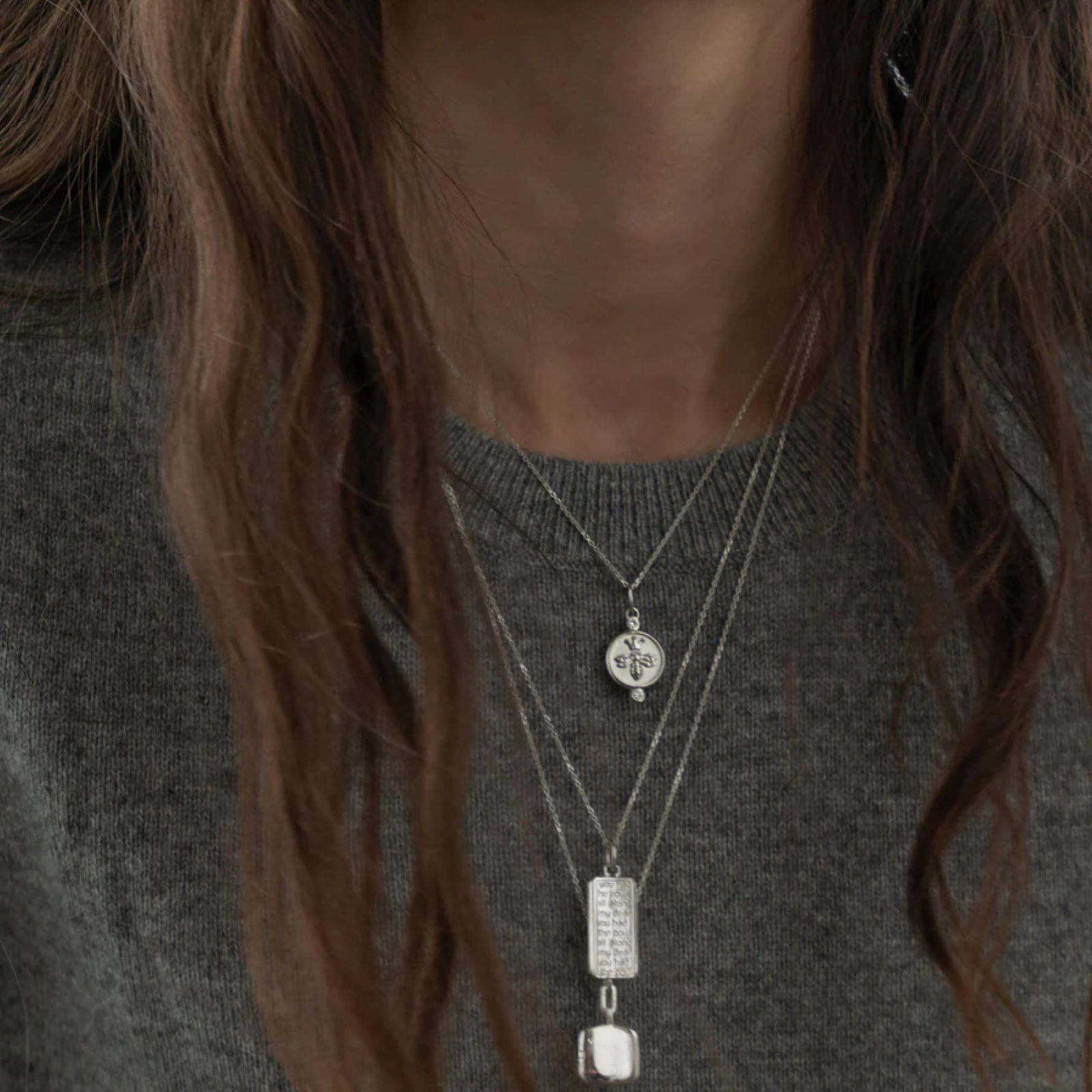 Slim "Viv" Sterling Silver Locket Necklace