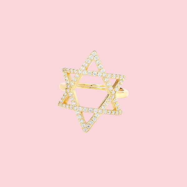 Star of David Ring Pave