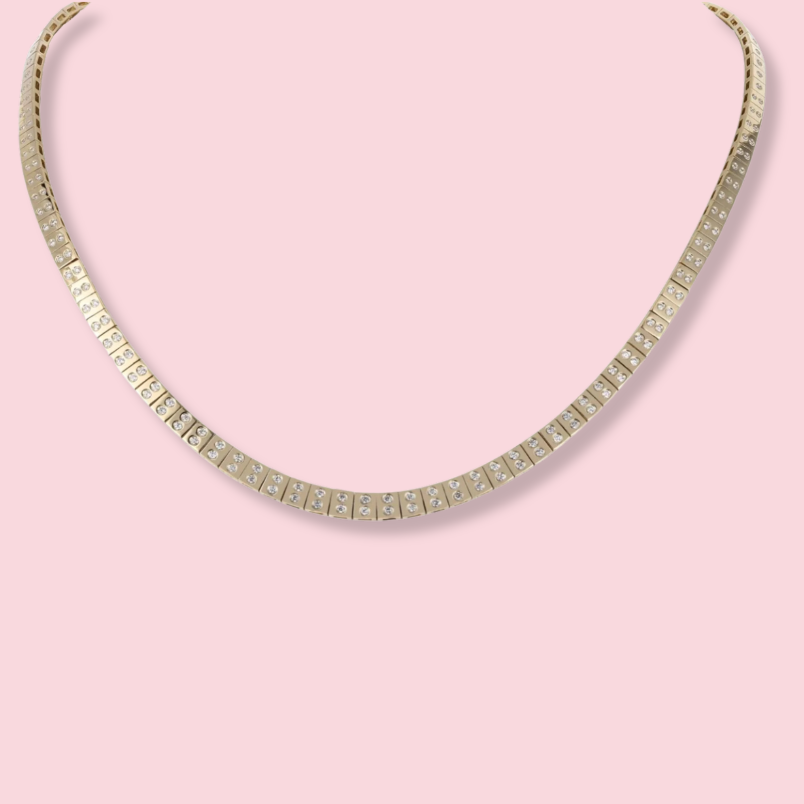 LEGGO Double Diamond Tennis Necklace