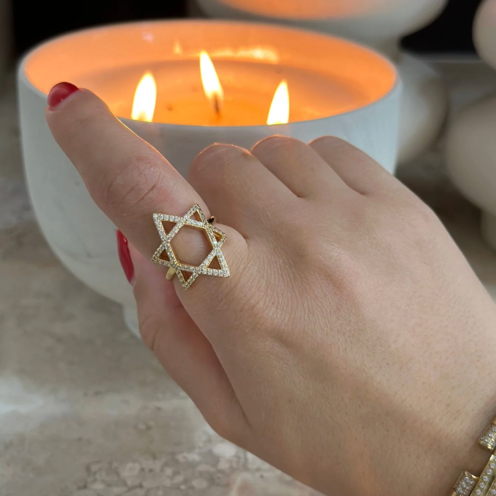 Star of David Ring Pave