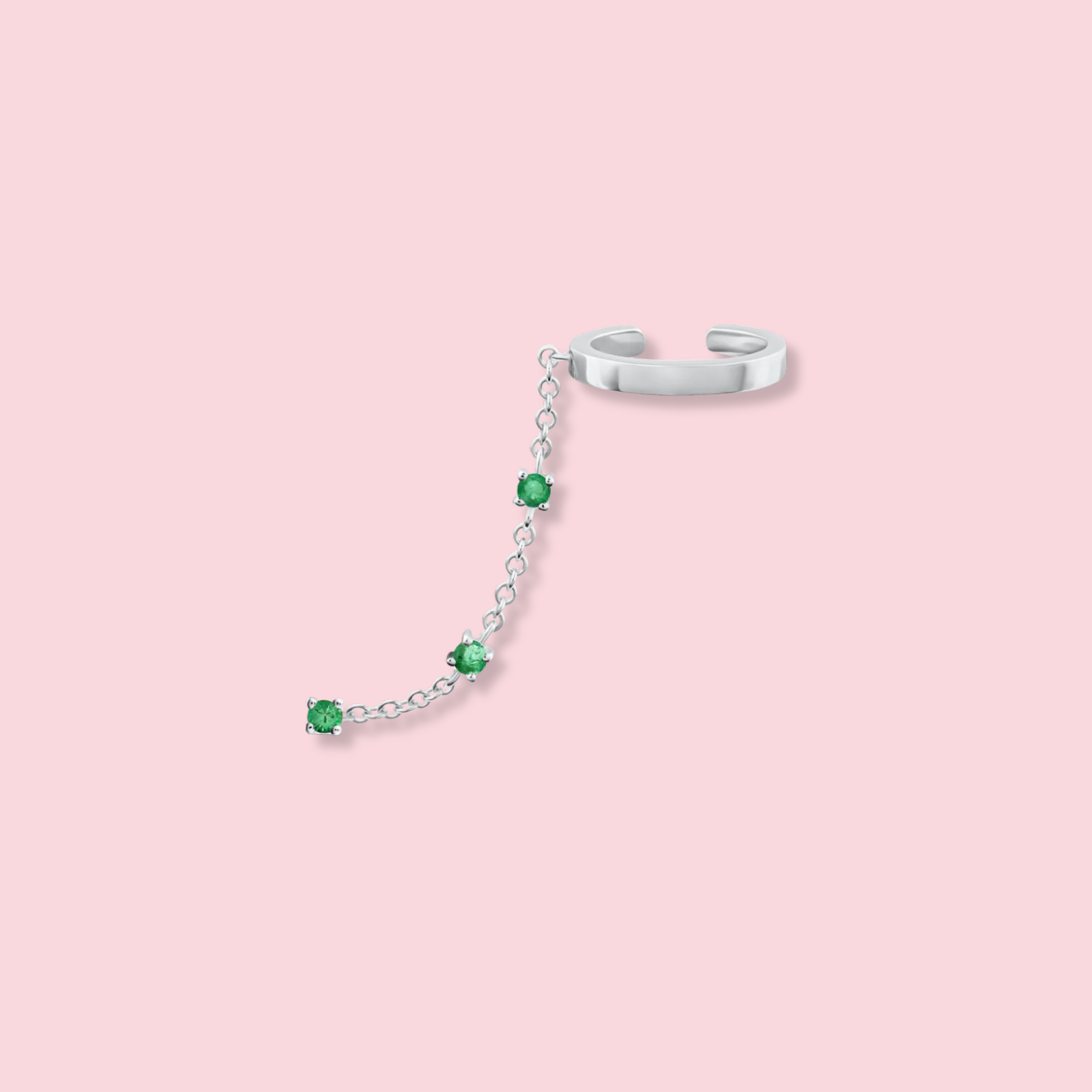 Emerald Chain Ear Cuff