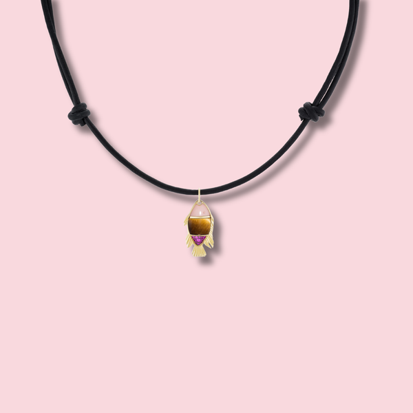 Fish Necklace, Tiger's Eye