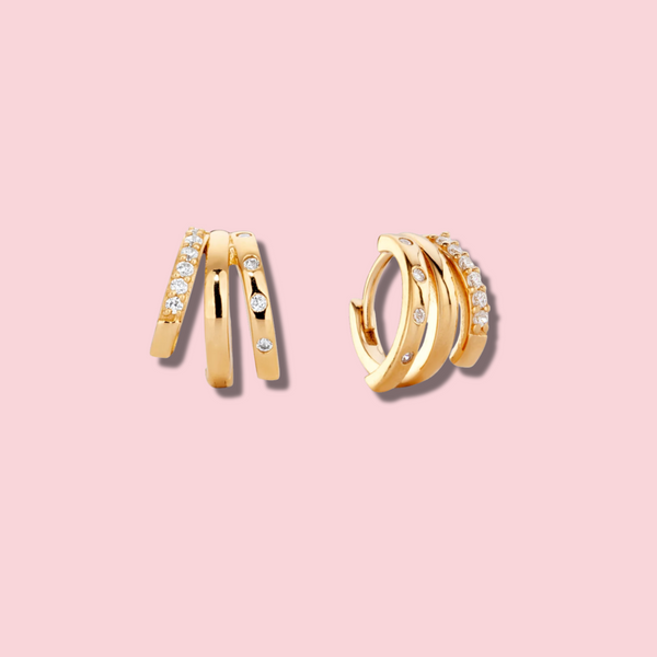 Trinity Hoop Huggies Earring