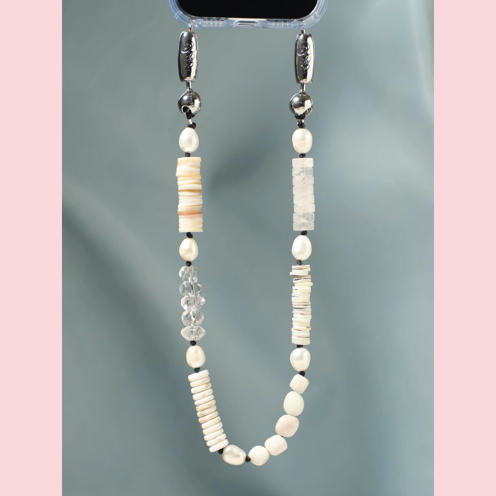 Stone and Pearl Wristlet