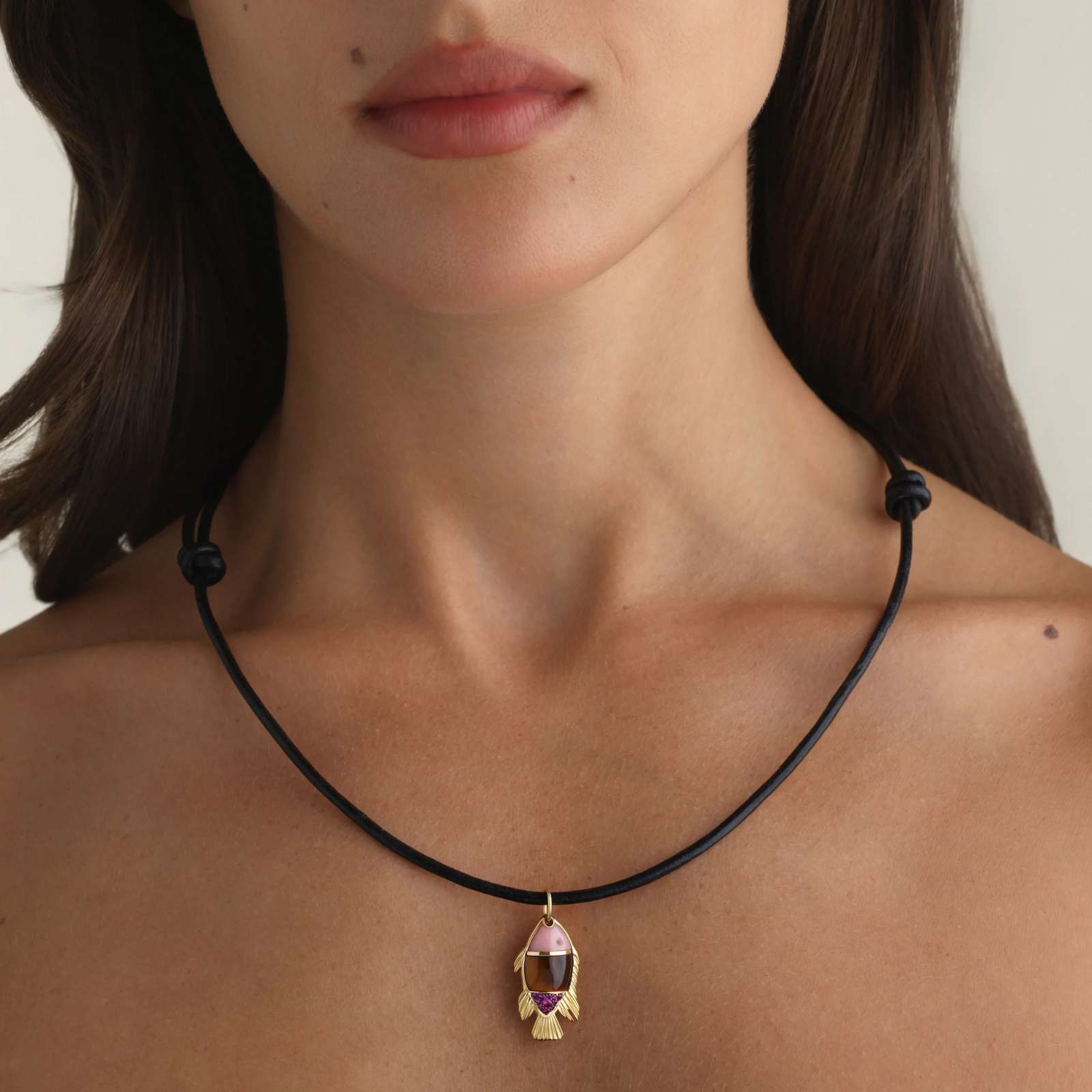 Fish Necklace, Tiger's Eye