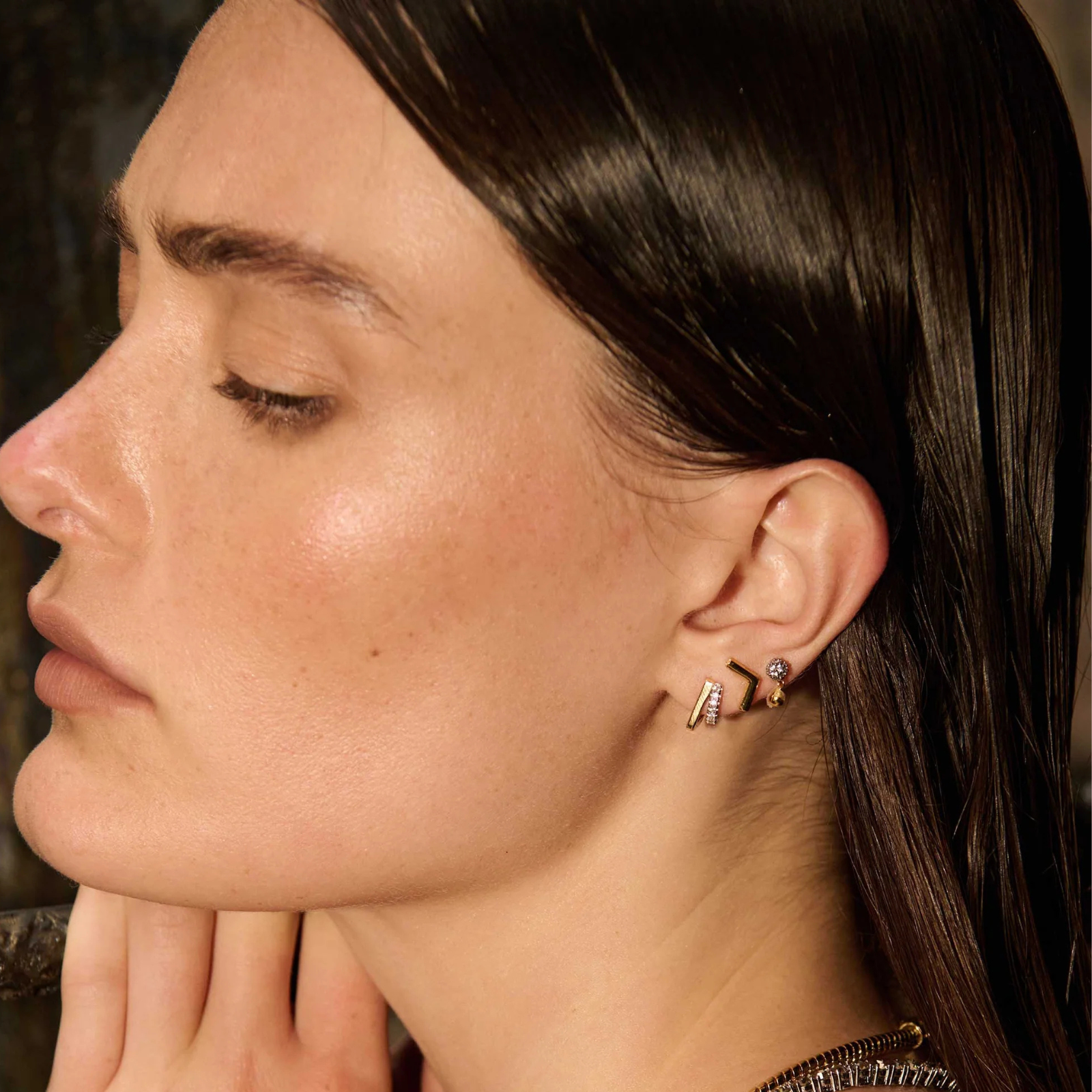 Dion Pave Charm Stud