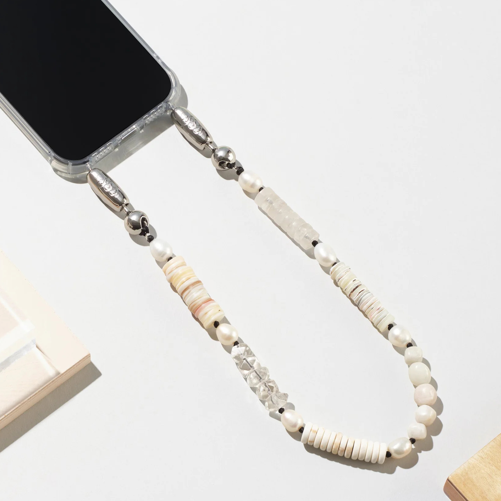 Stone and Pearl Wristlet