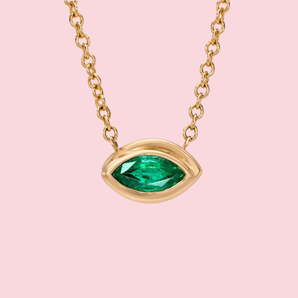 Enigma Eye Emerald Necklace