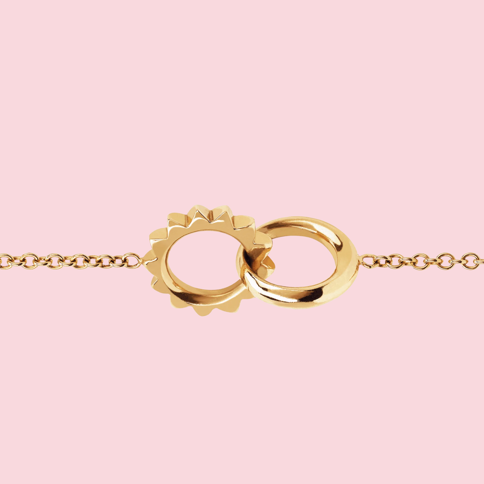 Interlocking Unity Solid Gold Bracelet