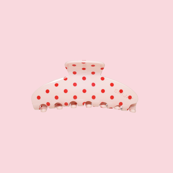 Big Effing Clip In Blush Polka Dot