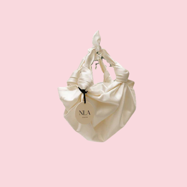 IVORY NLA SILK KNOT BAG