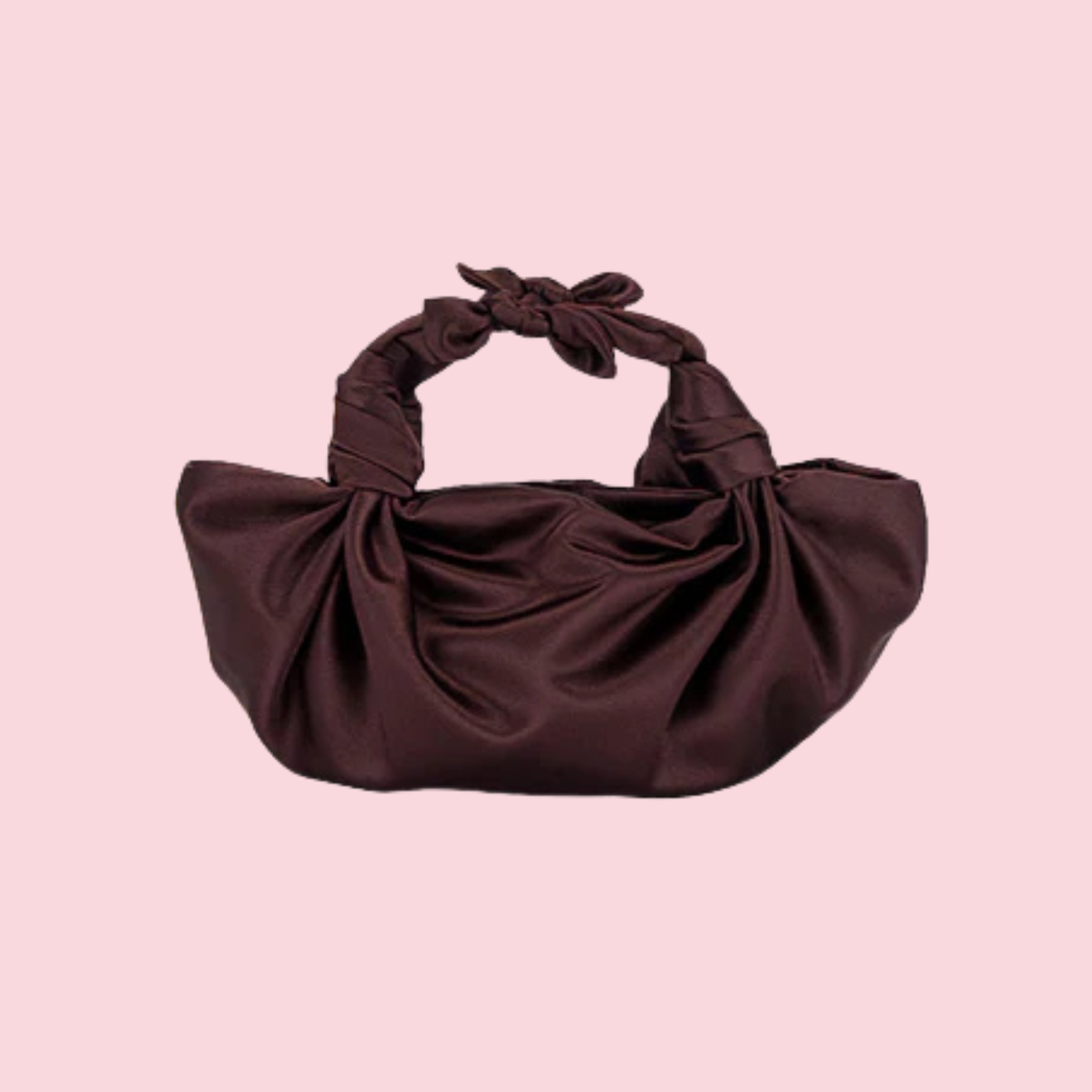 CHOCOLATE NLA SILK KNOT BAG