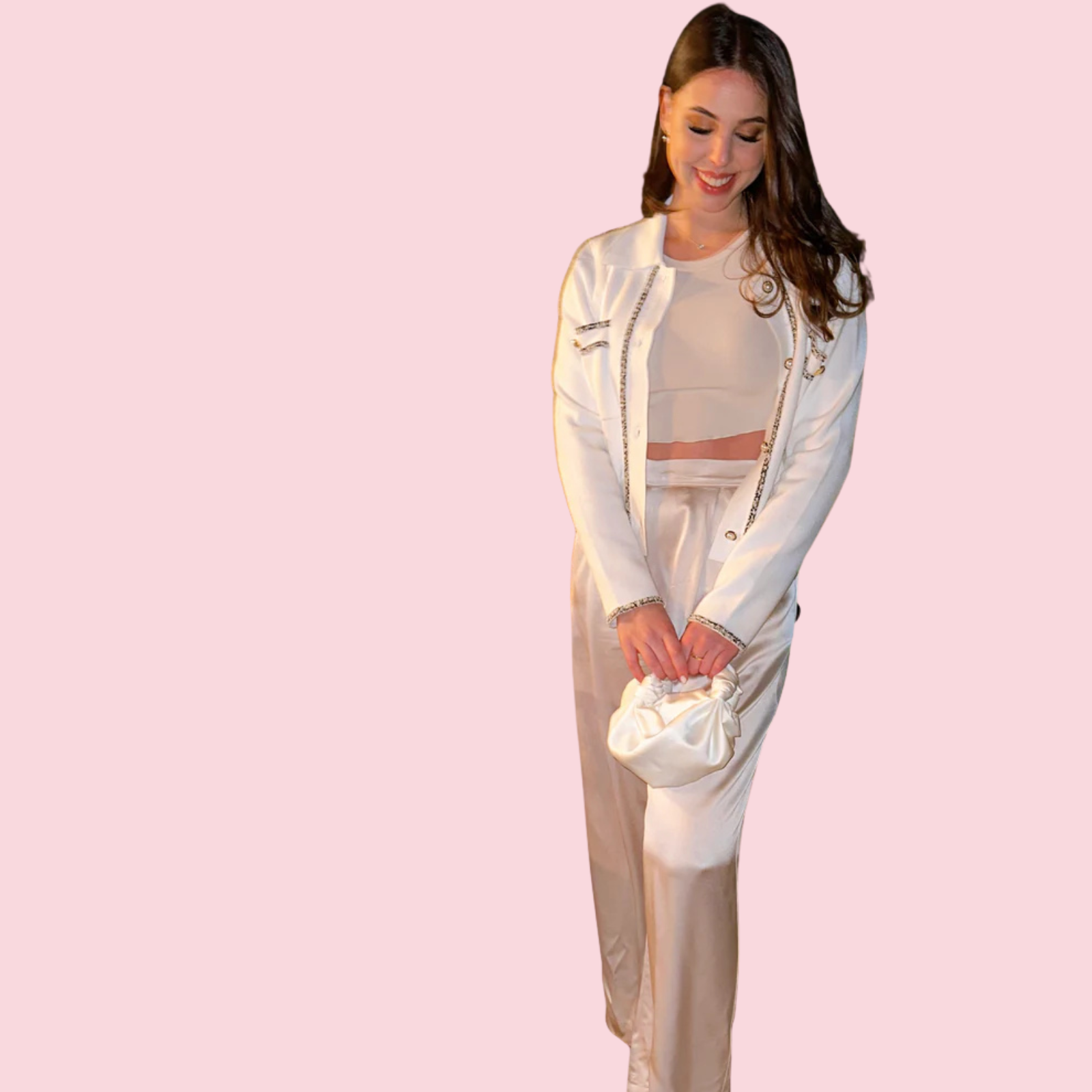 IVORY NLA SILK KNOT BAG