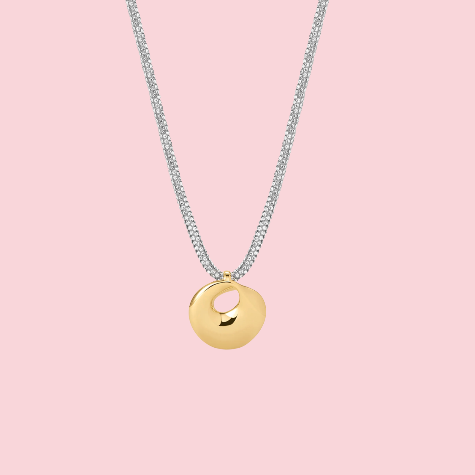 Mercury Disc Sparkle Necklace