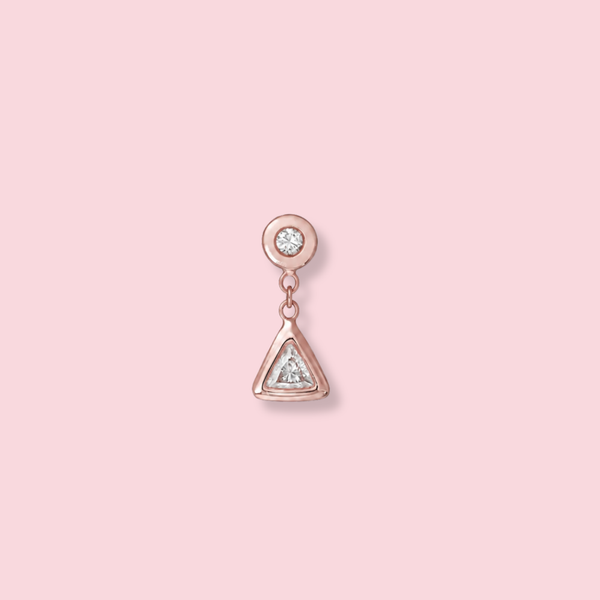 Trillion Diamond Drop Stud