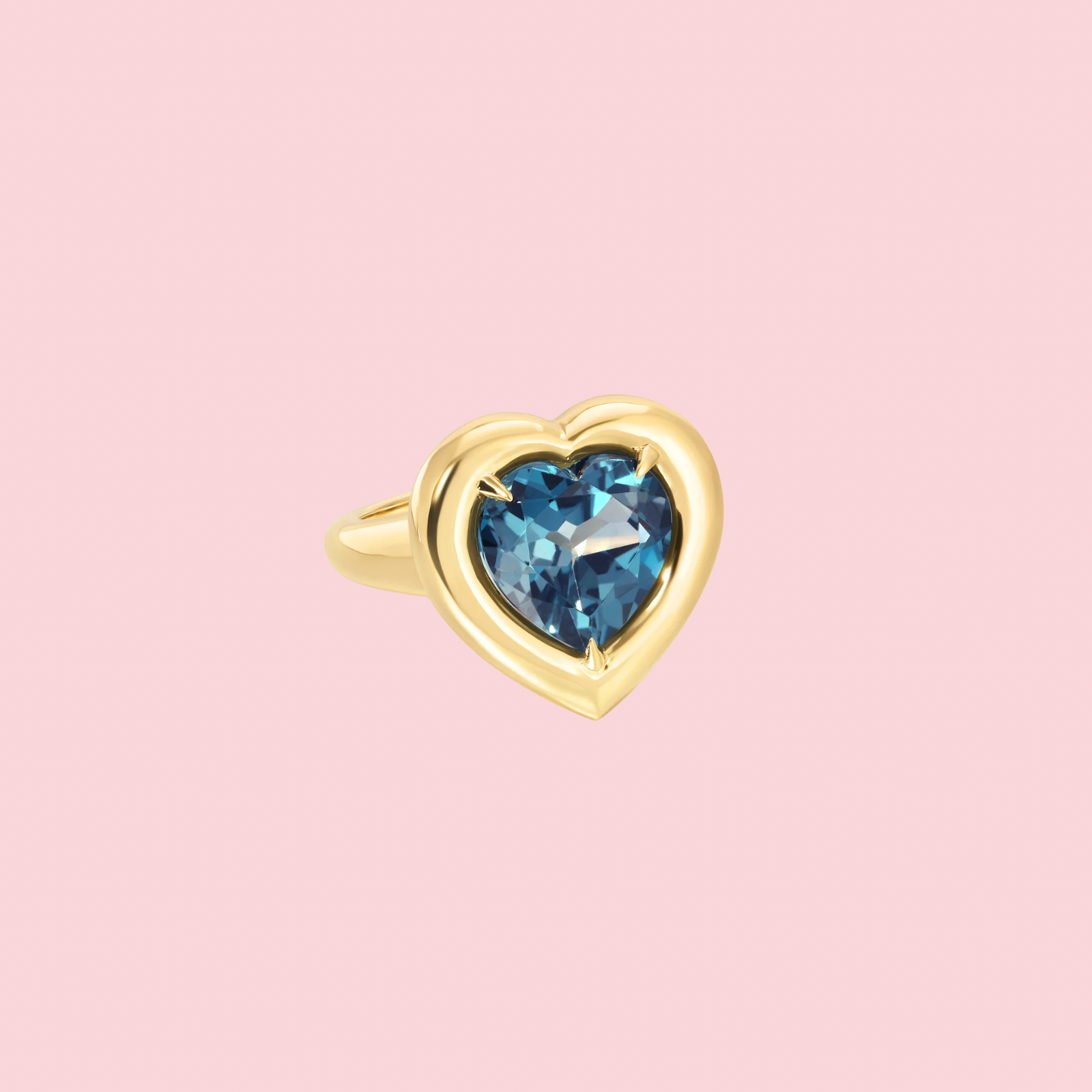 London Blue Topaz Heart Eclipse Pinky Ring