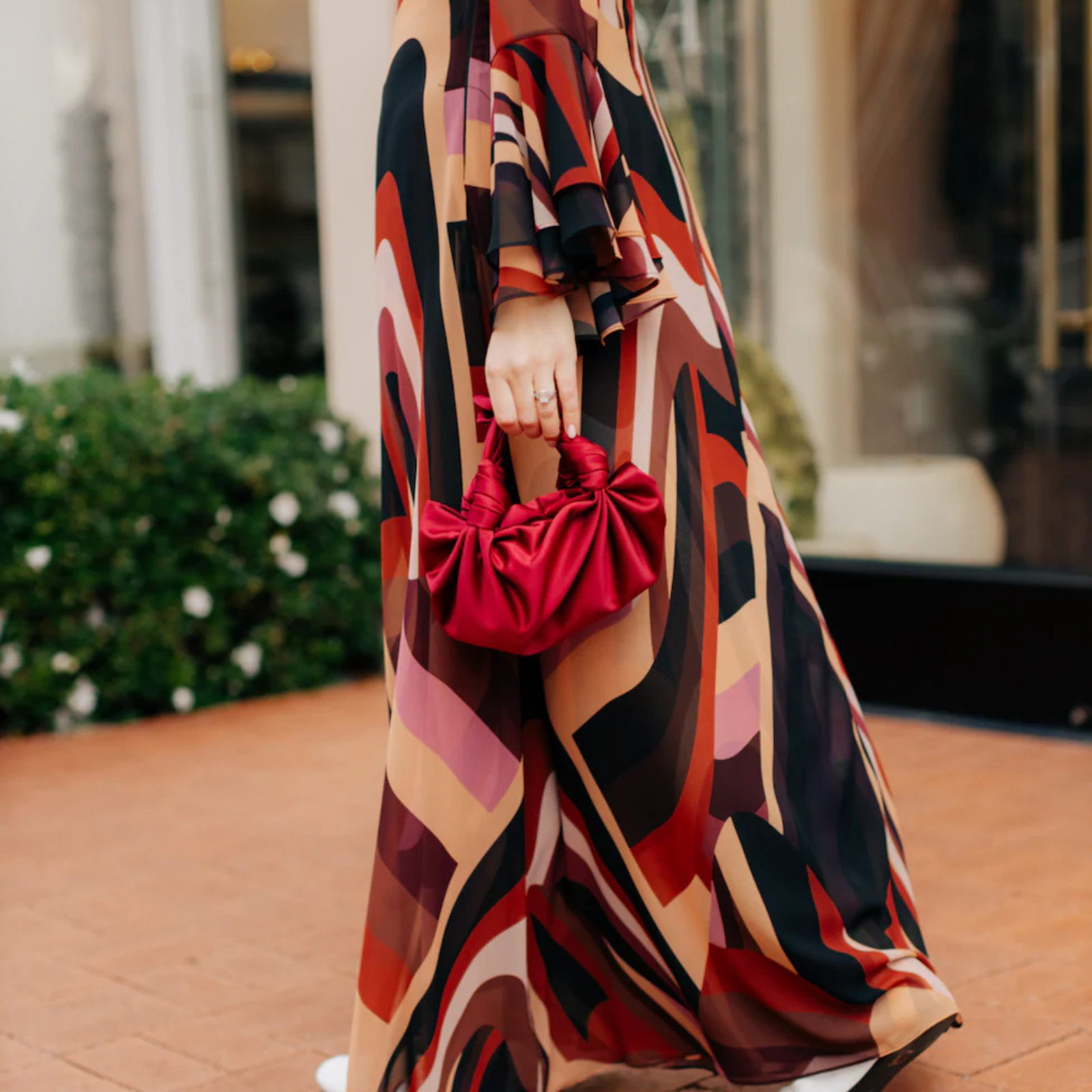 MERLOT NLA SILK KNOT BAG